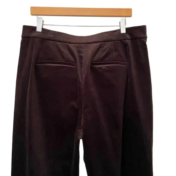 A.L.C. Sophie II Velvet Flare Pants Chocolate Plum size 14 - Picture 6 of 12